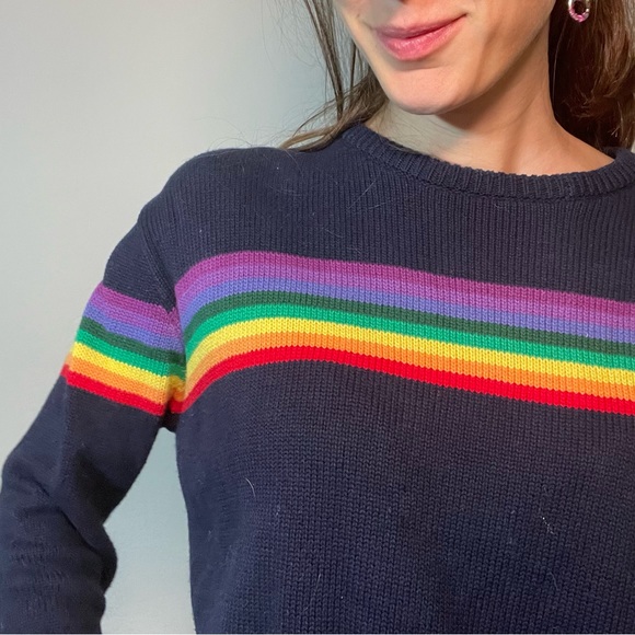 SOLD IN LIVE SHOW Brandy Melville Rainbow pullover sweater - Picture 6 of 6